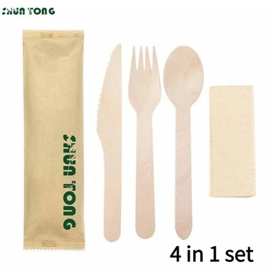 Ustensiles en bois jetables